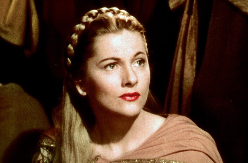 Ivanhoe, der schwarze Ritter – Bild: Warner Bros. International Television /​ Lady Rowena (Joan Fontaine) ist die Tochter des Angelsachsen Cedric.
