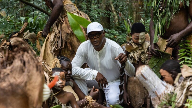 Samuel L. Jackson hat anhand seiner DNS die Herkunft seiner Familie bis zum Benga-Stamm in Gabun zurückverfolgt. – Bild: ZDF und Remi Pognante./​Remi Pognante