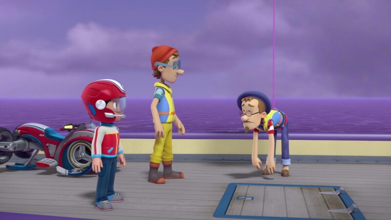 L-R: Ryder, Cap’n Turbot, Francois Turbot – Bild: ViacomCBS