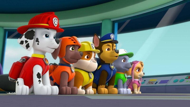 L-R: Marshall, Zuma, Rubble, Chase, Rocky, Skye – Bild: Paramount