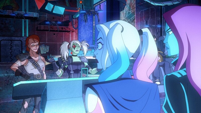Harley Quinn (2.v.l.), Poison Ivy (l.) – Bild: 2023 Warner Media Direct, LLC. All Rights Reserved. HBO Max™ is used under license. THE DC LOGO, HARLEY QUINN and all related characters and elements © & ™ DC Comics. All Rights Reserved.