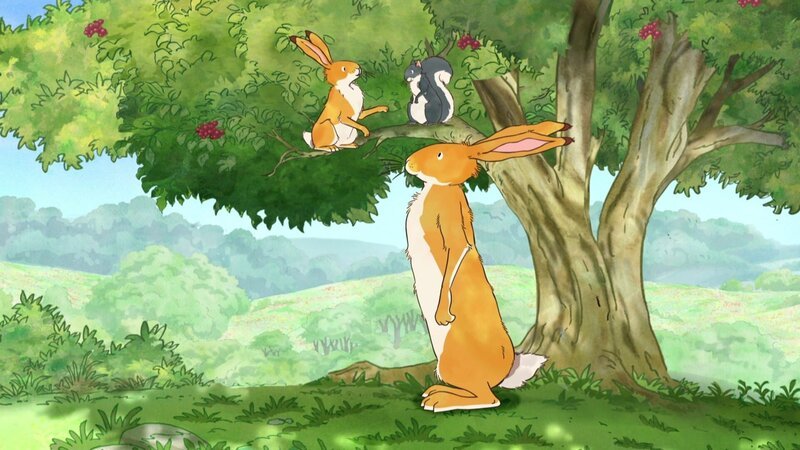 Der große und der kleine braune Hase treffen das kleine Graunhörnchen. – Bild: KiKA/​SLR Productions Australia Pty.Ltd./​Scrawl Studios Pte Ltd./​hr/​ARD