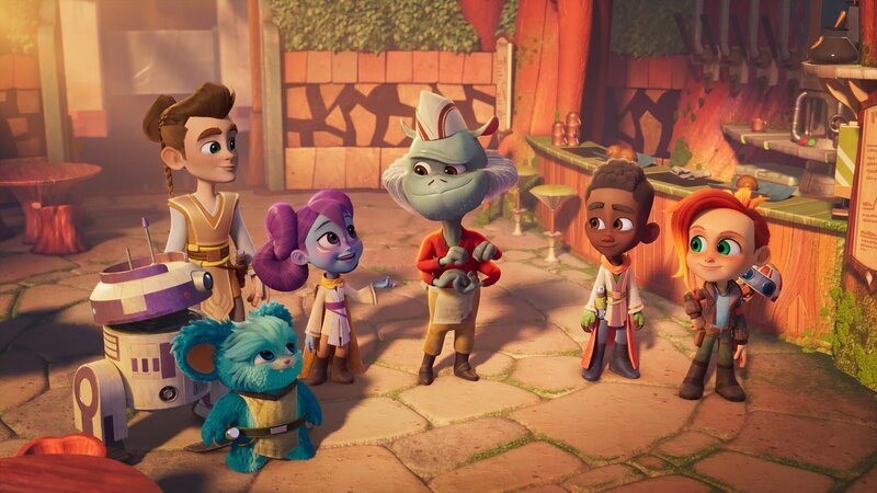 (L-R): R0-M1, Nubs, Wes Vinik, Lys Solay, Hap, Kai Brightstar, Nash Durango – Bild: Disney+