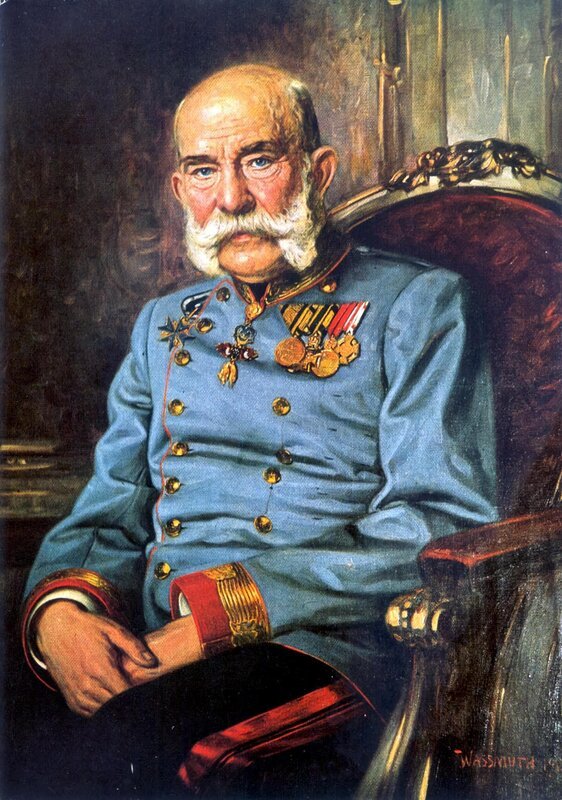 Franz Joseph I., Kaiser von Österreich, Postkarte nach einem Gemälde von Wassmuth, 1915. – Bild: ORF III