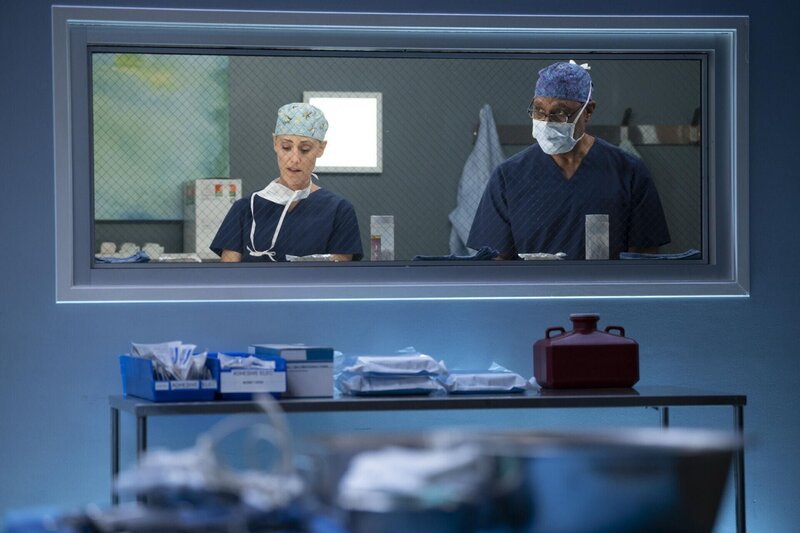 Dr. Teddy Altman (Kim Raver, l.); Richard Webber (James Pickens jr., r.) – Bild: American Broadcasting Companies, Inc. /​ Anne Marie Fox