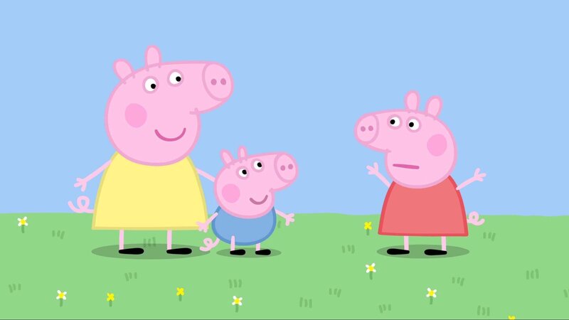 v.li.: Chloé Pig, George Pig, Peppa Pig – Bild: Paramount