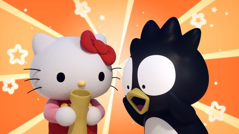Kitty (li.) und Badtz-Maru sind auf Schatzsuche. – Bild: Abenteuerjagd /​ © 2022 SANRIO CO. LTD.