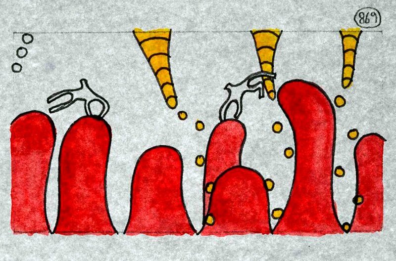 Das Leben ist wie ein Trickfilm. Es generiert sich aus immerwährenden Veränderungen: Beginn, Werden, Vereinigung, Trennung. David Buob hat seinen poetischen Film beim Zeichnen entwickelt. Nur die Rahmenhandlung hatte er sich vorgegeben. Die Protagonisten sollten sich während des Films weiterentwickeln, sich mit sich selbst und ihrem Gegenüber auseinandersetzen, Konflikte bestehen, sich begehren, lieben, hassen – und am Ende gemeinsam auf der Bildfläche stehen. Still des Animationsfilms „ME BY YOU“ – Bild: MDR/David Buob Das Leben ist wie ein Trickfilm. Es generiert sich aus immerwährenden Veränderungen: Beginn, Werden, Vereinigung, Trennung. David Buob hat seinen poetischen Film beim Zeichnen entwickelt. Nur die Rahmenhandlung hatte er sich vorgegeben. Die Protagonisten sollten sich während des Films weiterentwickeln, sich mit sich selbst und ihrem Gegenüber auseinandersetzen, Konflikte bestehen, sich begehren, lieben, hassen – und am Ende gemeinsam auf der Bildfläche stehen. Still des Animationsfilms „ME BY YOU“ – Bild: MDR/David Buob