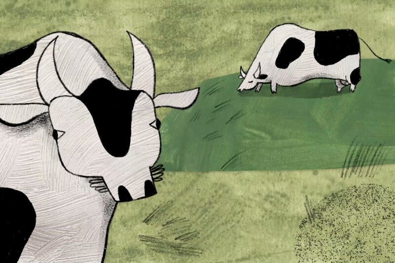 About a Cow Kino-Pacte Animation Kühe beim Grasen auf einer Wiese SRF/​DschointVentschr – Bild: SF1
