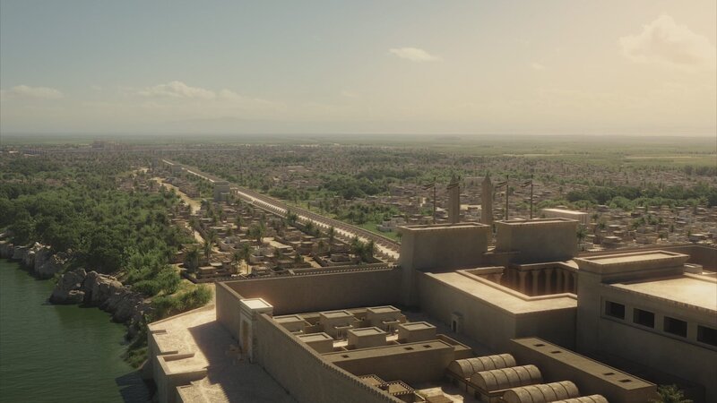 Die Tempel von Luxor und Karnak sind Kultstätten des Amun und durch eine drei Kilometer lange Sphingenallee verbunden. – Bild: ZDF und Pernel Media 2022./​Pernel Media 2022