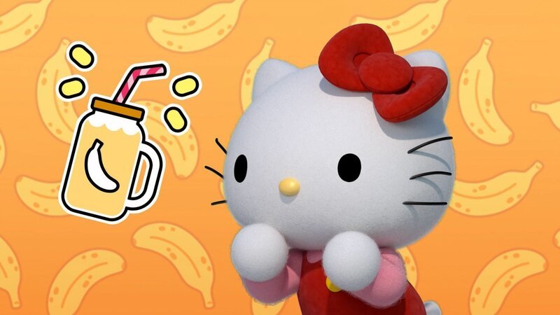 Kitty bereitet Smoothies zu. – Bild: 2022 SANRIO CO. LTD. /​ Alles für den Smoothie