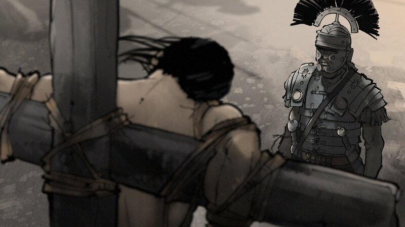 Graphic Novel: Szene einer Kreuzigung – Bild: ZDF und © Impossible Factual./​© Impossible Factual