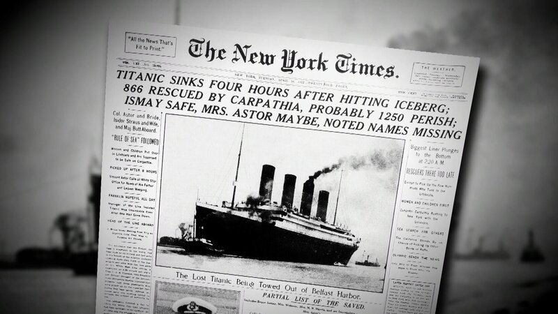 Zeitungsartikel über die Titanic – Bild: THE HISTORY CHANNEL /​ A+E Networks