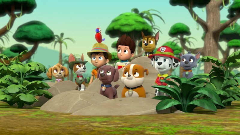 L-R: Skye, Tracker, Carlos, Matea, Zuma, Ryder, Rubble, Chase, Marshall, Rocky – Bild: ViacomCBS