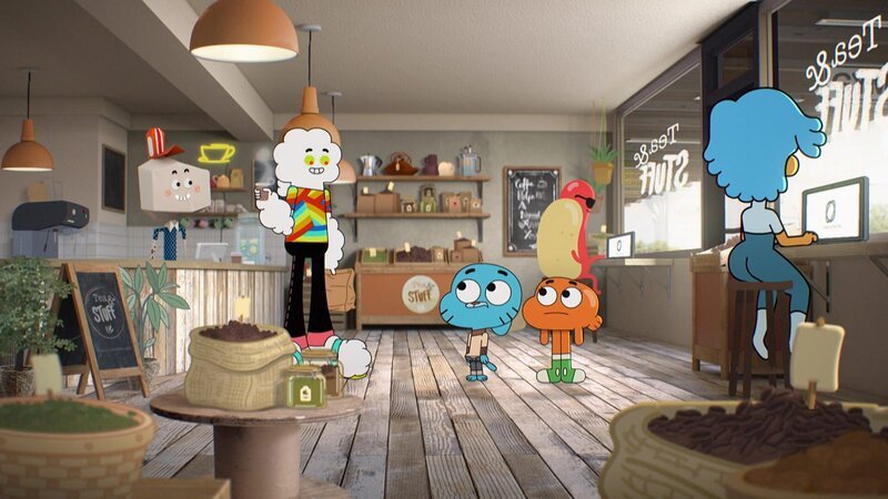 v.li.: Larry, Mr. Small, Gumball, Darwin – Bild: TM & © 2015 CARTOON NETWORK. A TIME WARNER COMPANY. ALL RIGHTS RESERVED.