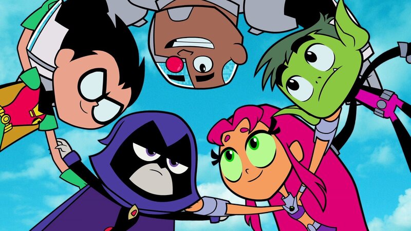 v.li.: Robin, Raven, Cyborg, Starfire, Beast Boy – Bild: TM and © 2020 The Cartoon Network, Inc. A WarnerMedia Company. All Rights Reserved. /​ for show promotional use only