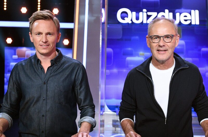 Die Kandidaten des Teams „Sport“: Die Sportmoderatoren Jochen Beyer (l.) und Reinhold Beckmann (r.). – Bild: ARD/​Uwe Ernst