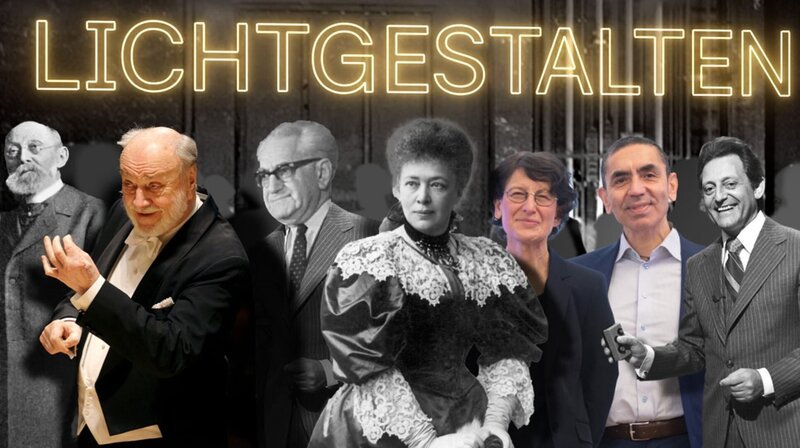 Ausnahmeerscheinungen in der deutschen Geschichte: Rudolf von Virchow, Kurt Masur, Fritz Bauer, Bertha von Suttner, Özlem Türeci, U?ur ?ahin, Hans Rosenthal. – Bild: phoenix/​ZDF/​Collage/​Christian Herol