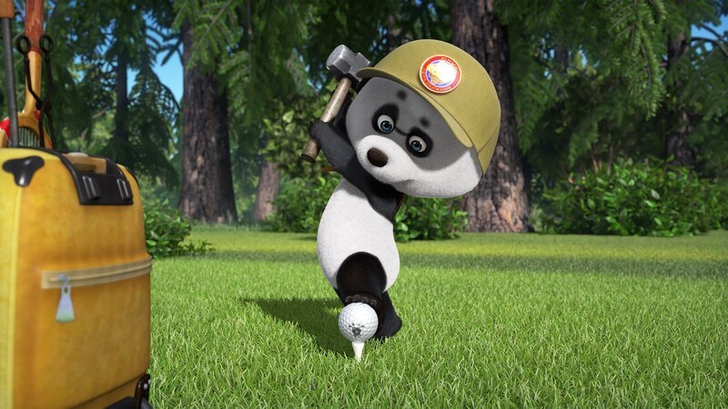 Panda beim Abschlag. – Bild: KiKA/​Animaccord LTD