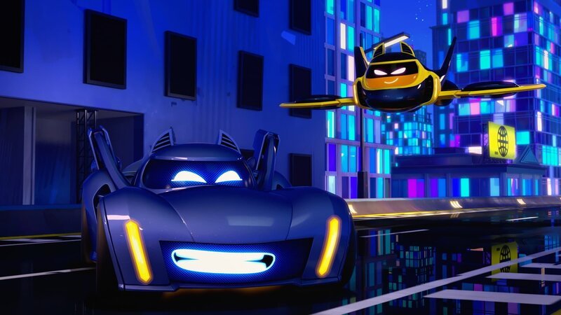 v.li.: Bam, Batwing – Bild: Warner Bros. Entertainment Inc. BATWHEELS and all related characters and elements are ™ of © DC