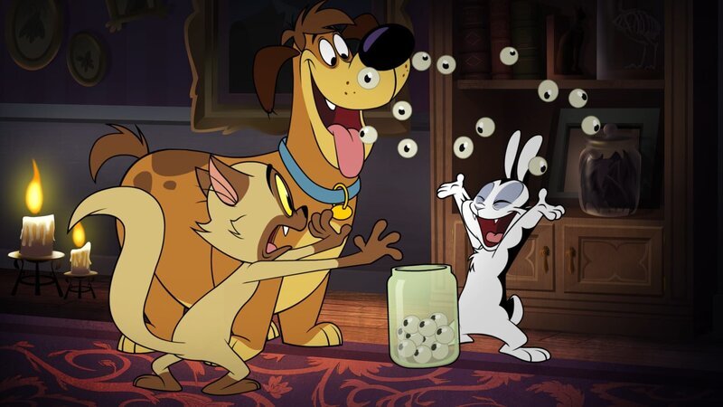 L-R: Chester (voiced by Sean Astin), Harold (voiced by Brian Kimmet), Bunnicula (voiced by Chris Kattan) – Bild: Turner