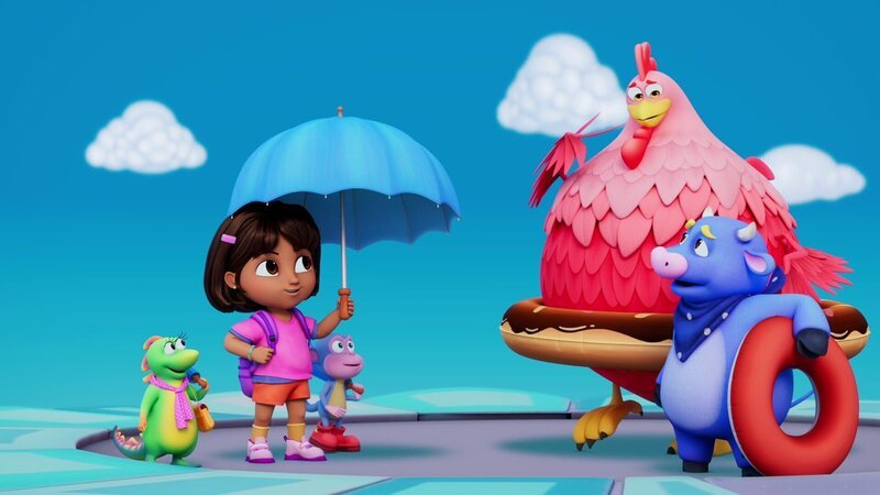 Isa, Dora, Boots, Big Red Chicken, Benny – Bild: Paramount