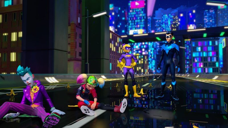 v.li.: Joker, Harley Quinn, Batgirl, Nightwing – Bild: Warner Bros. Entertainment Inc.