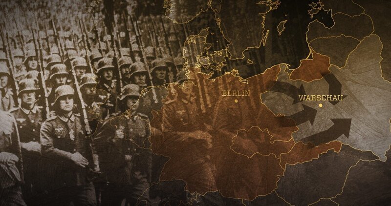 Am 1. September 1939 überfallen deutsche Truppen Polen. In ihrem Rücken folgen SS-Männer mit dem Auftrag, die polnische Intelligenz zu ermorden. Tausende fallen ihnen zum Opfer. – Bild: ZDF und Tobias Lenz