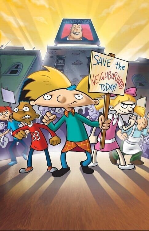 Arnold und seine Freunde müssen schwere Geschütze auffahren, um ihre Nachbarschaft vor einem skrupellosen Immobilienhai zu verteidigen. – Bild: Nickelodeon