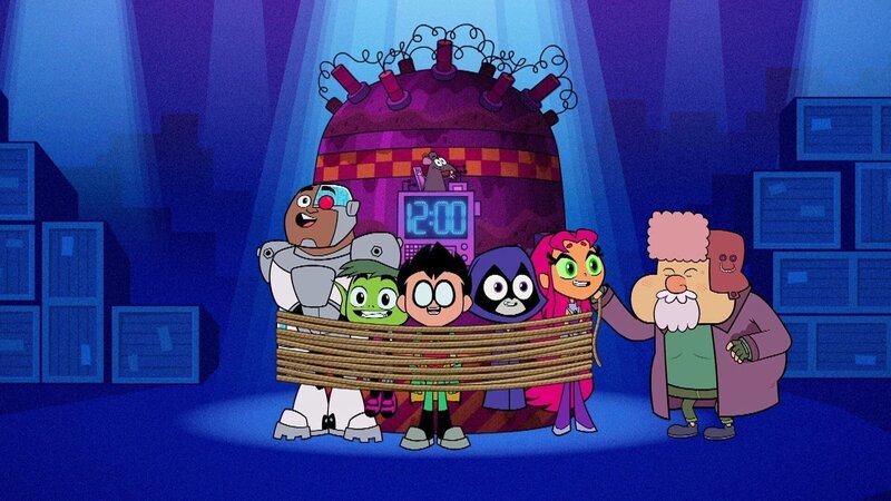 v.li.: Cyborg, Beast Boy, Robin, Raven, Starfire, Sticky Joe – Bild: Cartoon Network