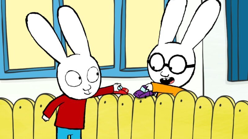 Simon (l.) und Ferdinand (r.) haben sich wieder versöhnt und spielen gemeinsam mit ihren Lieblingsautos. – Bild: GO-N Productions