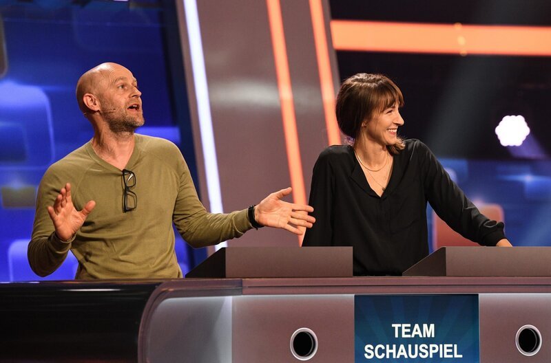 Die Kandidaten des Teams „Schauspiel“: Jürgen Vogel und Natalia Belitski. – Bild: ARD/​Uwe Ernst