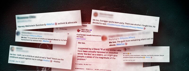 Als #metoo 2017 losbricht teilen tausende Frauen auf der ganzen Welt ihr Leid über die Social-Media-Plattform Twitter. – Bild: Doclights /​ ZDF