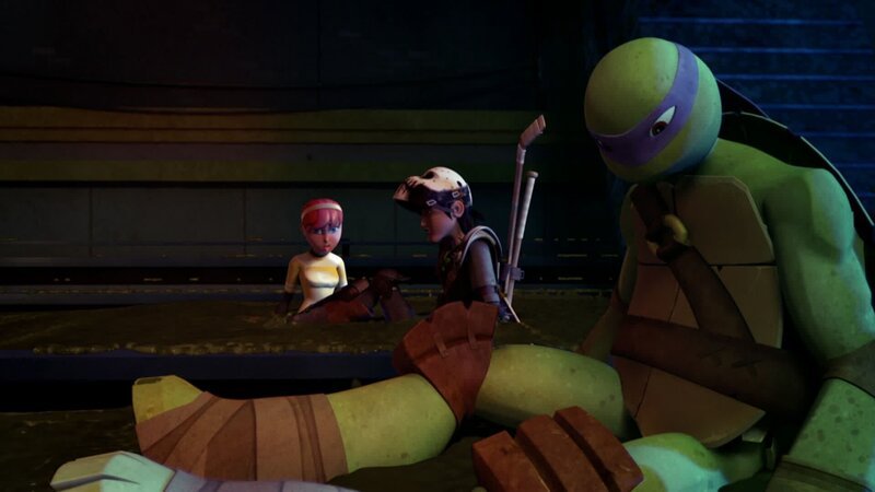 L-R: April, Casey Jones, Donatello. – Bild: Viacom Overseas Holdings C.V.