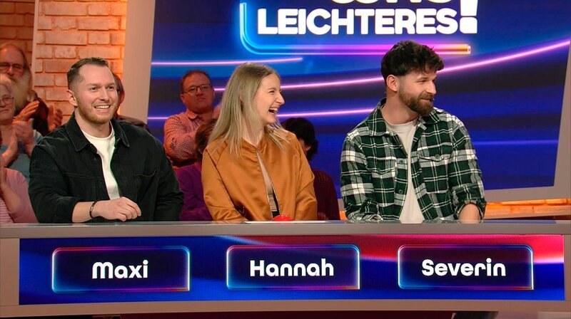 Die Kandidaten Maxi Riedl, Hannah Reinmoser und Severin Reinmoser. – Bild: NDR/​UFA Show & Faktual