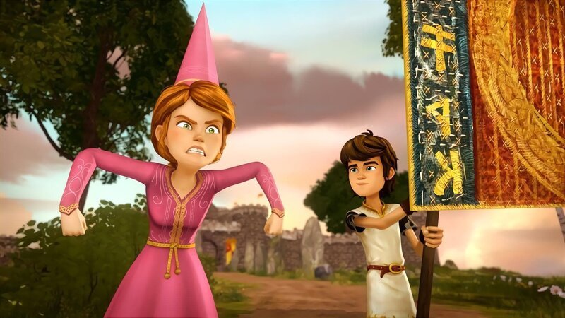 Guinevere ist in Rage. Immer sollen die Prinzessinnen sticken. – Bild: SWR/​Blue Spirit Productions/​Canal+ Thématiques