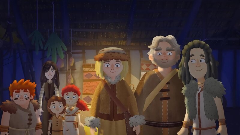 Mara und Mello sind im Langhaus zu Gast. – Bild: KiKA/​Mideu Films/​MDR/​hr/​BR/​SWR/​WDR