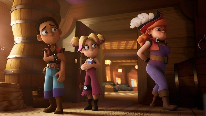 Käpt’n Raubein sperrt Finn und Erika in die Strafkajüte, wo sie eine ganz besondere Aufgabe erwartet. – Bild: ZDF/​2024 – Method Animation – Mediawan kids & family