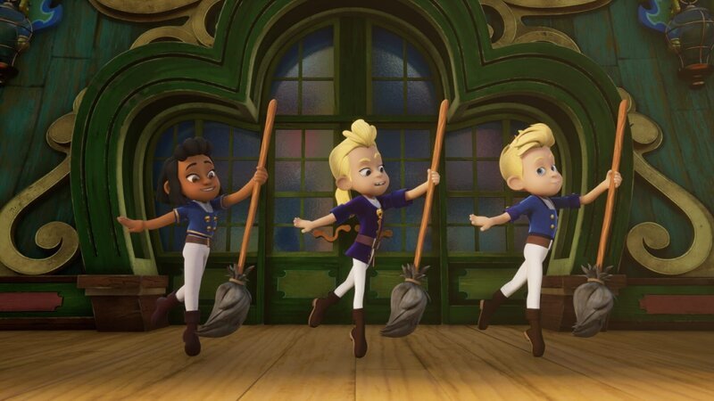 Auch die Mantas legen eine beeindruckende Performance am Wischmop auf das Schiffsdeck. – Bild: ZDF/​Method Animation/​Mediawan kids & family