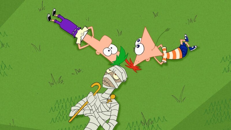 „Disneys Phineas und Ferb“, „Der Mumienfreund /​ Der Eintagsfliegenhit.“ Begeistert von einem Film über Mumien, wollen Phineas und Ferb, nun mit einer echten Mumie Freundschaft schließen. Heimlich schleichen sie sich ins Museum ein, wo sie tatsächlich auf eine scheinbar echte Mumie stoßen. – Bild: ORF, Wuerzburggasse 30, A-1136 Wien
