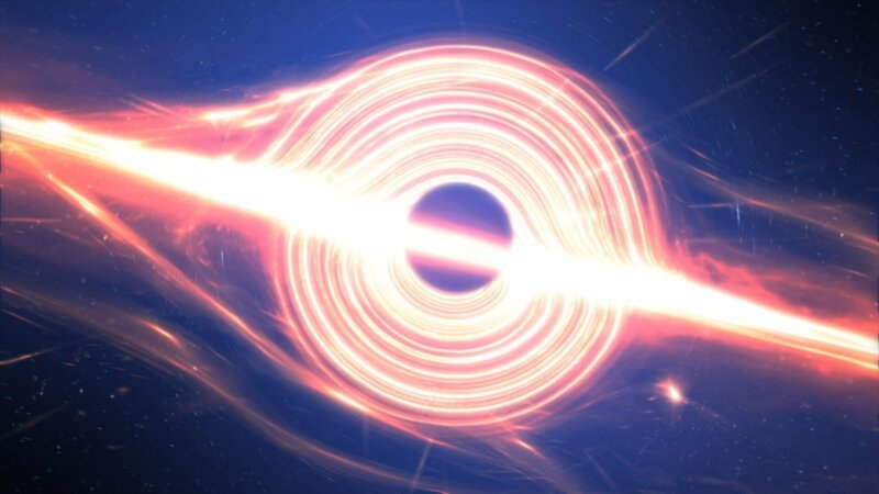 Was einem schwarzen Loch zu nahe kommt, wird angezogen und verschluckt. Doch woher kommen schwarze Löcher? – Bild: WBGH/​Edgeworx