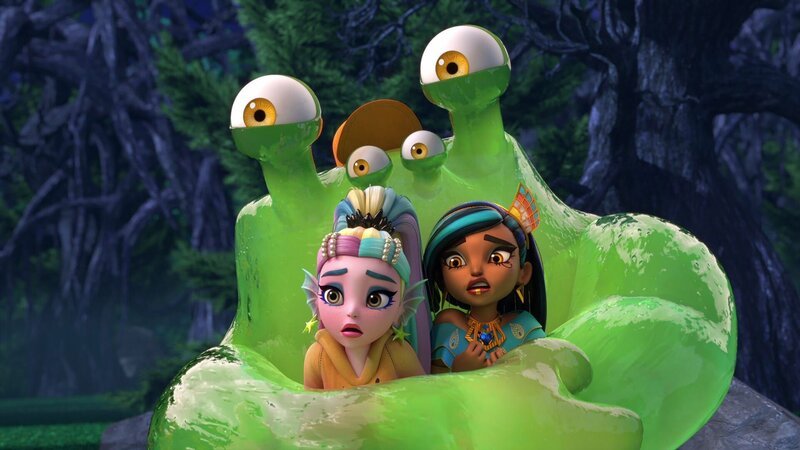 vorne, v.li.: Lagoona Blue, Cleo de Nile; hinter: Goobert – Bild: Paramount