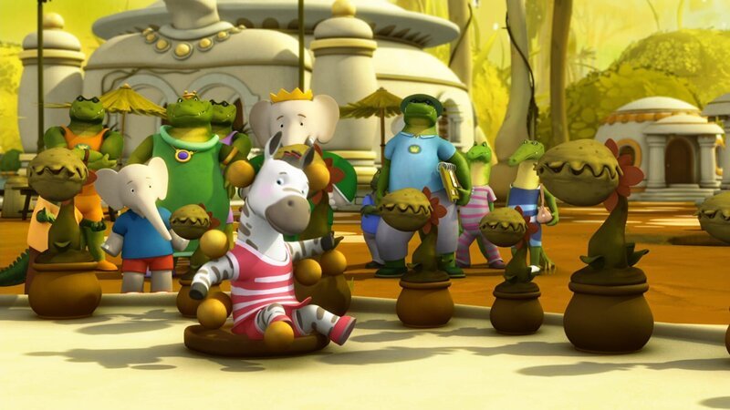 Der Krokodilboss gibt Zawadi die Gelegenheit, die Sümpfe besser kennenzulernen und fordert sie zur Teilnahme an den Sumpf-Wettspielen auf. – Bild: KiKA/​Nelvana Limited/​TeamTO/​YTV Productions