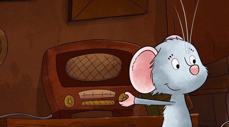 Molly schaltet Ruperts Radio ein. – Bild: MDR/​WunderWerk