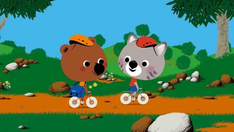 Mouk und Chavapa sind zwei Weltreisende, die mit ihrem Fahrrad um die ganze Welt reisen und dabei jede Menge Abenteuer erleben. – Bild: KiKA/​Millimages