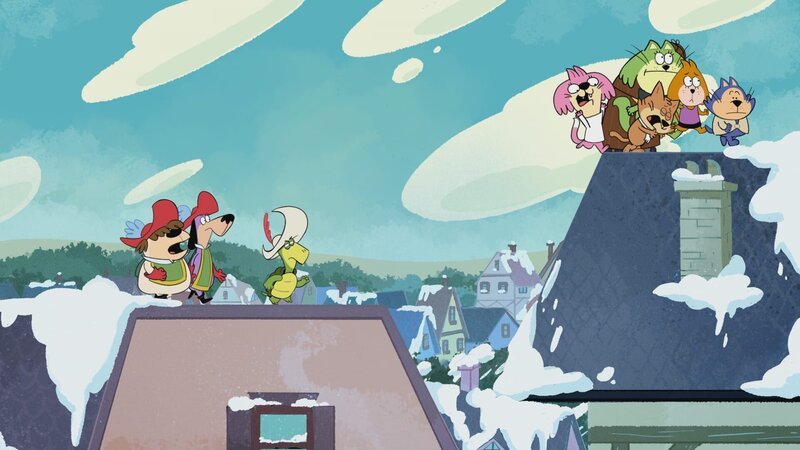 v.li.: Yappy, Yippee, Touché Turtle, Choo-Choo, Spook, Fancy-Fancy, Brain, Benny the Ball – Bild: Courtesy of Warner Brothers