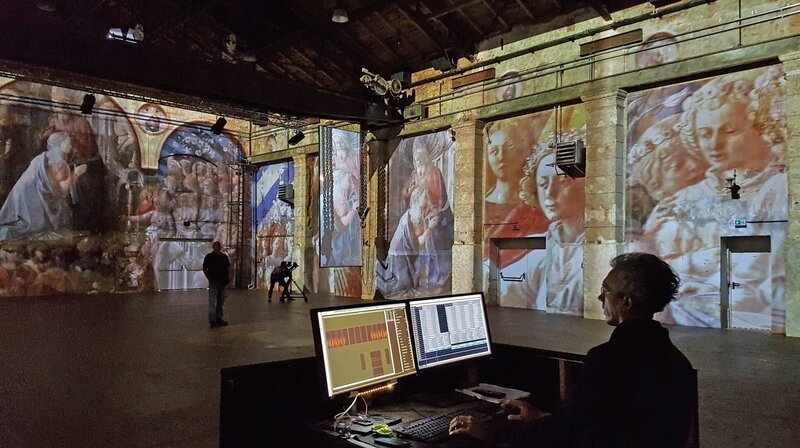 Immersive Kunst im Kunstkraftwerk. Bilder der Uffizien in Florenz – Bild: SR/​Ute Werner