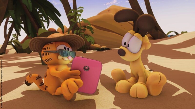 Garfield verliert sich in Urlaubsphantasien. – Bild: HR/​Dargaud Media/​MediaToon/​Paws Inc./​France 3