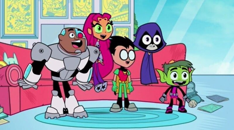 v.li.: Cyborg, Starfire, Robin, Raven, Beast Boy – Bild: TM and 2020 The Cartoon Network, Inc. A WarnerMedia Company. All Rights Reserved.