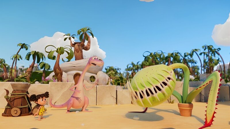 Minus Drei und Lucy versuchen sich als Pflanzensitter für die fleischfressende Pflanze Venus. – Bild: ZDF/​M.A.R.K.13/​TRIKK17/​Fabrique d’image